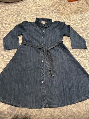 Wonder Nation Blue Chambray Belted Denim Shirt Dress Size M (7-8)